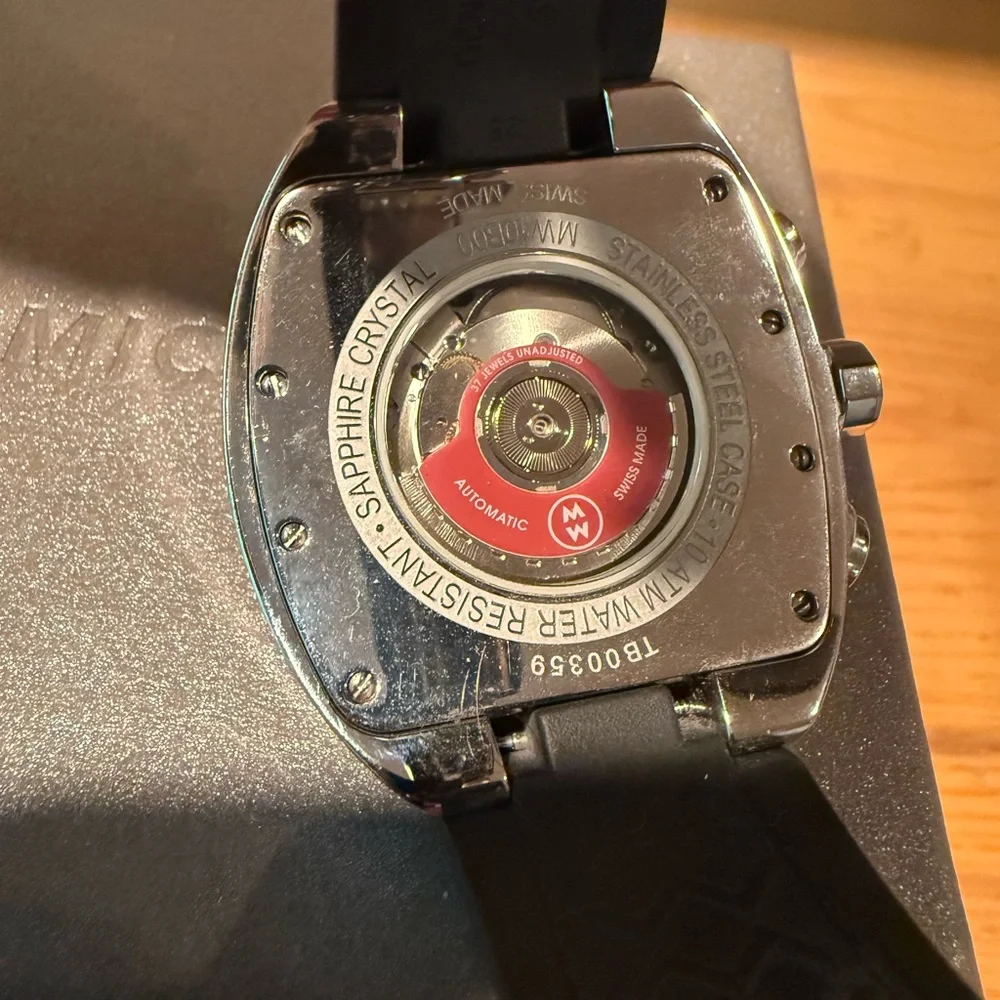 Michele White Dial Automatic Chronograph with Red Accents
